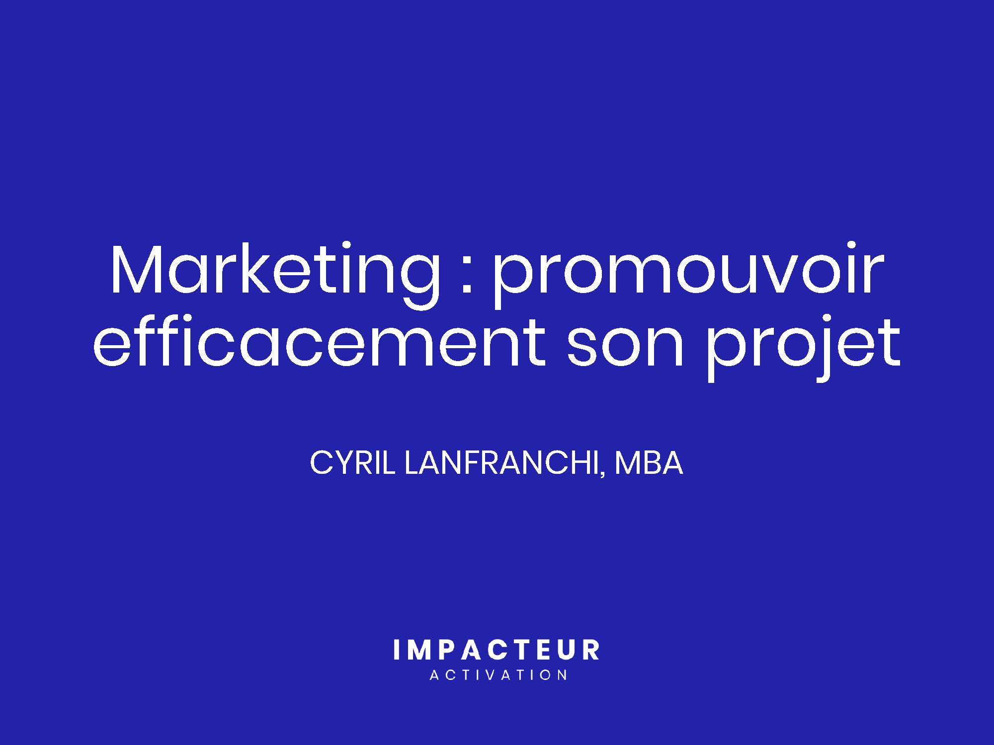 ACTIVATION : Cours ouvert sur le Marketing